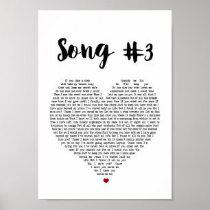 Affiche Chanson 3 Coeur Chanson Lyrique Mur Art Imprimer