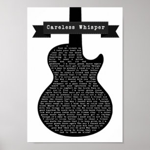Affiche Chanson de guitare noire et blanche sans souci