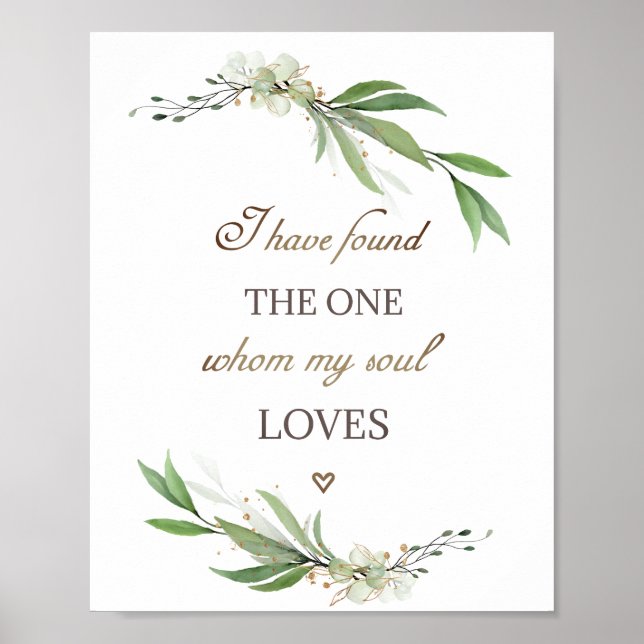 Affiche Chanson de Salomon 3:4 J'ai trouvé le One Greenery (Devant)