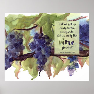 Affiche Chanson des vignes Cantique de Salomon Vin Merlot