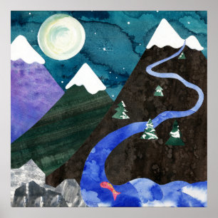 Affiche Chansons de nuit Mountain Stream
