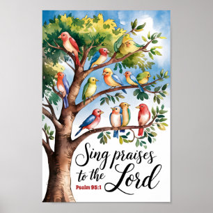 Affiche Chanter loue au Seigneur Christian Nursery Art