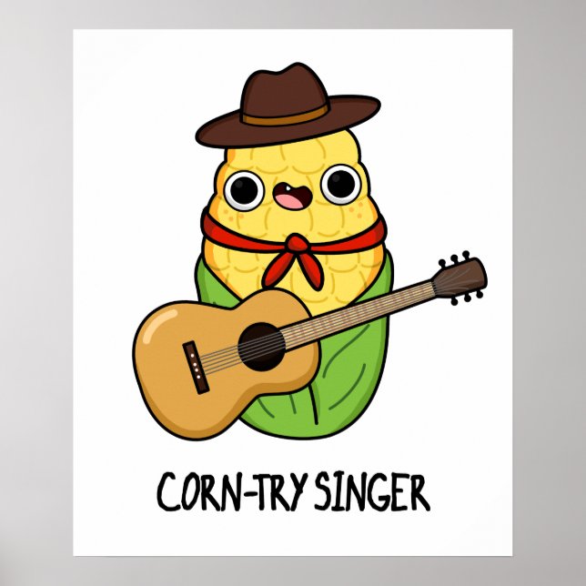 Affiche Chanteur de corne Funny Corn Pun (Devant)