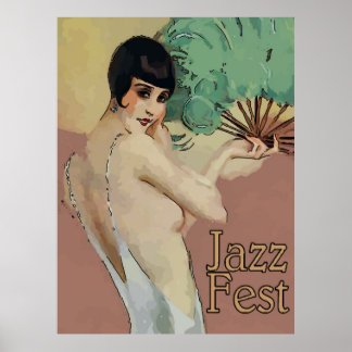 Affiche Chanteur du vintage Jazz Fest