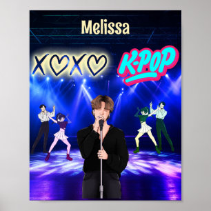 Affiche Chanteur K-Pop sur scène XoXo Love K-Pop Music Cus