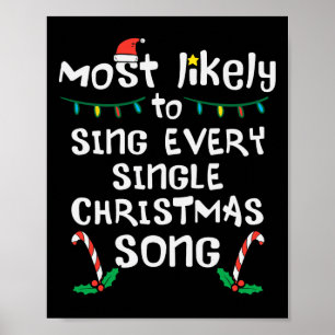 Affiche Chantez probablement chaque Chanson de Noël Xmas M