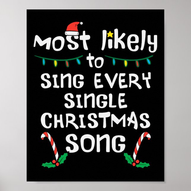 Affiche Chantez probablement chaque Chanson de Noël Xmas M (Devant)
