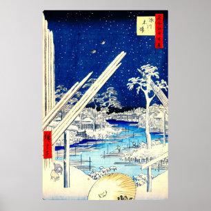 Affiche Chantier de bois 1856 de Fukagawa