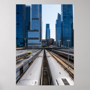 Affiche Chantiers de Hudson Yards NYC et gratte-ciel 