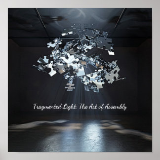 Affiche Chaos du puzzle métallique : Art Abstrait flottant