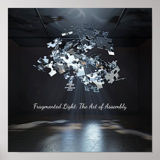 Affiche Chaos du puzzle métallique : Art Abstrait flottant (Devant)