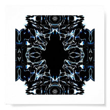 Chaotic Abstract Blue on Black and White Fluid Art
