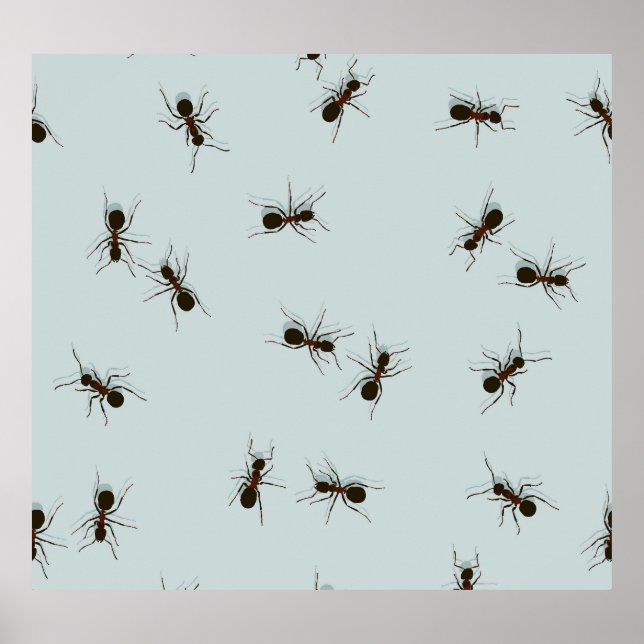 Affiche Chaotique Red Ants Motif élégant (Devant)