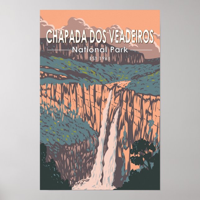 Affiche Chapada Dos Veadeiros Parc national Brésil Voyage (Devant)