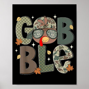 Affiche Chapeau Camouflage Dinde Gobble Thanksgiving Garço