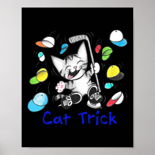 Affiche Chapeau de chat tour de chapeau de hockey sur glac