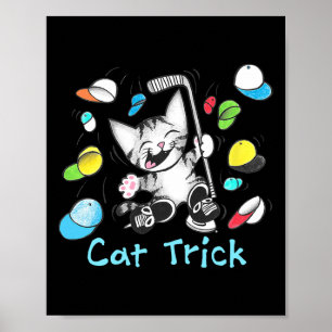 Affiche Chapeau de chat tour de chapeau de hockey sur glac