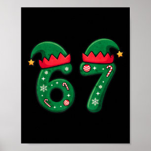 Affiche Chapeau de lutin de Noël viral 67 6 7 Tendance Mem