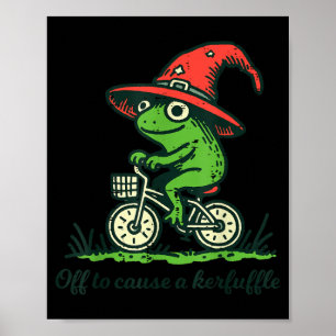 Affiche Chapeau de magicien de bicyclette de grenouille re