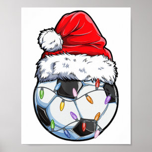 Affiche Chapeau de Noël de footballeur Santa - Foot de Noë
