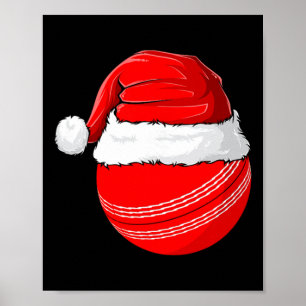Affiche Chapeau de Noël de Santa Cricket de Noël