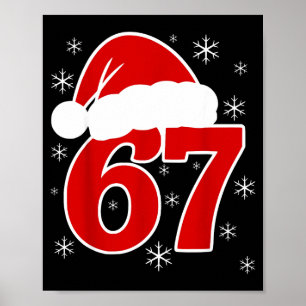 Affiche Chapeau de Noël de Santa Six Seven 6 7 67 Mème Gen
