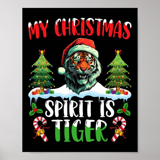 Affiche Chapeau de Noël de Santa Tiger Noël Mon Esprit de  (Devant)