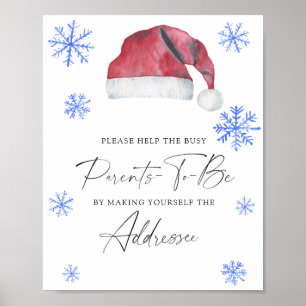 Affiche Chapeau de Père Noël - Aide aux futurs parents occ