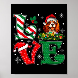 Affiche Chapeau de Père Noël Amour Cavalier King Charles S