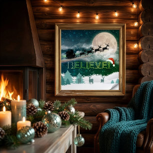 Affiche Chapeau de Père Noël de la fête de Noël de Fêtes