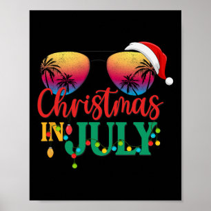 Affiche Chapeau de Père Noël de Noël en juillet Lunettes d