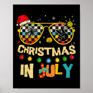 Affiche Chapeau de Père Noël de Noël en juillet Lunettes d