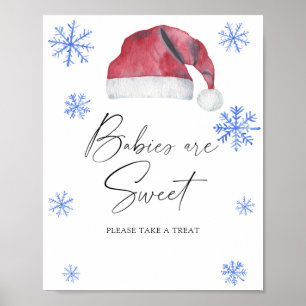 Affiche Chapeau de Père Noël - les bébés sont mignons