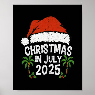 Affiche Chapeau de Père Noël Noël en Juillet 2025 Vacances