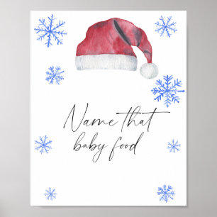 Affiche Chapeau de Père Noël - Nom de bébé qui nourrit