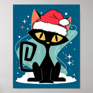 Affiche Chapeau de Père Noël pour chat moderne du milieu d