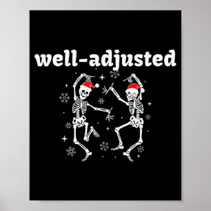 Affiche Chapeau de Père Noël squelette bien ajusté Chiropr