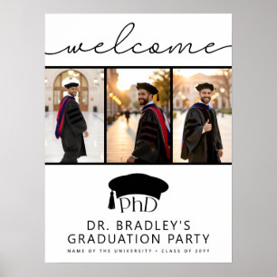 Affiche Chapeau de remise des diplômes de doctorat PhD Bie