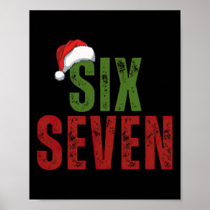 Affiche Chapeau de Santa 6 7 Six Sept Génération Z Alpha A
