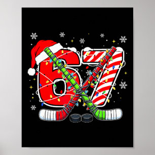 Affiche Chapeau de Santa drôle 67 Canne à sucre Hockey sur
