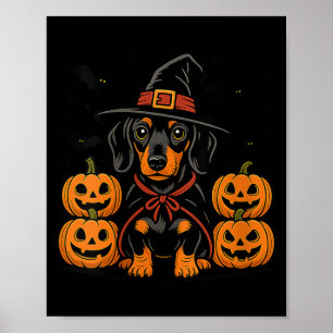 Affiche Chapeau de sorcière de citrouille pour chienne tec