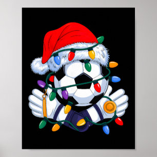 Affiche Chapeau de sport de Noël Soccer Xmas Santa Hommes