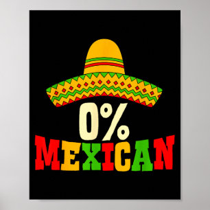 Affiche Chapeau drôle d'homme 0% mexicain cinco de mayo fê
