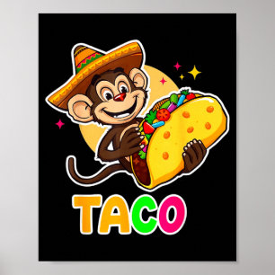 Affiche Chapeau mexicain singe taco el squatcho fun cinco