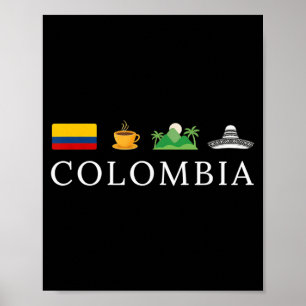 Affiche Chapeau Montagnes Café Colombien Pour Hommes Femme