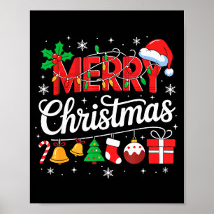 Affiche Chapeau rouge de Père Noël Noël assorti Renne
