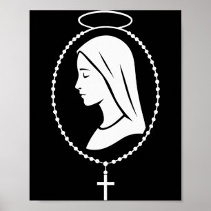 Affiche Chapelet de la Vierge Marie - Art de prière cathol