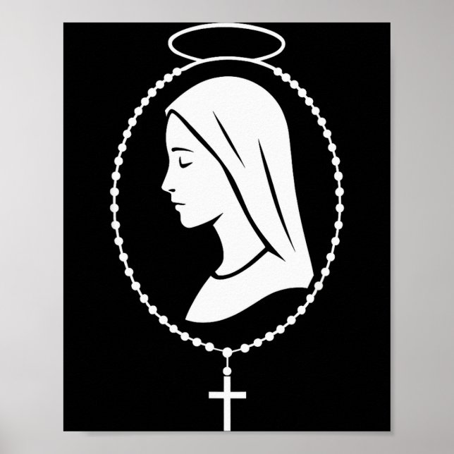 Affiche Chapelet de la Vierge Marie - Art de prière cathol (Devant)