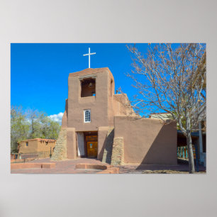 Affiche Chapelle San Miguel, Santa Fe, Nouveau-Mexique