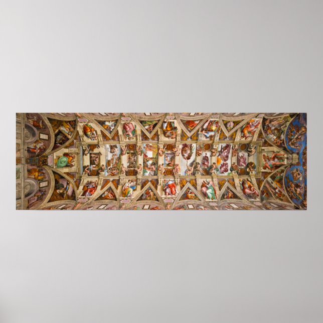 Affiche Chapelle Sixtine Plafond par Michel-Ange (Devant)